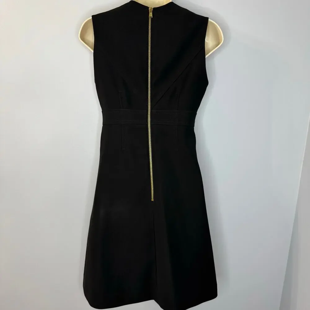 Louis Vuitton Uniformes Black A-line Mini Dress Classic Office Sz 32 - 2